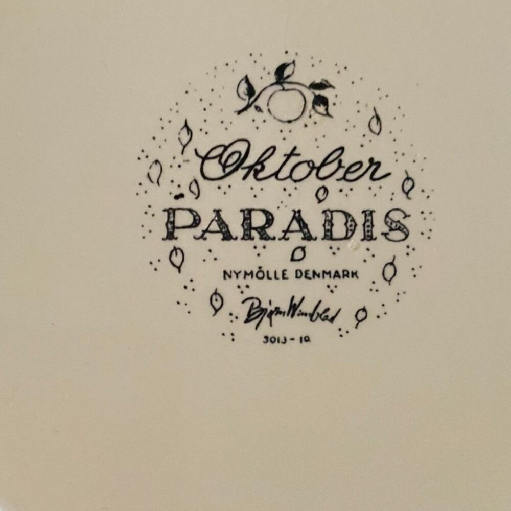 October Paradis Nymolle Denmark Winblad Black Ivory 6" Wall Plate Butter Board - Picture 4 of 5